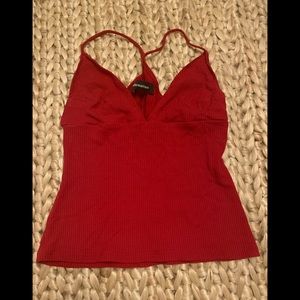 Reformation red ribbed tank top